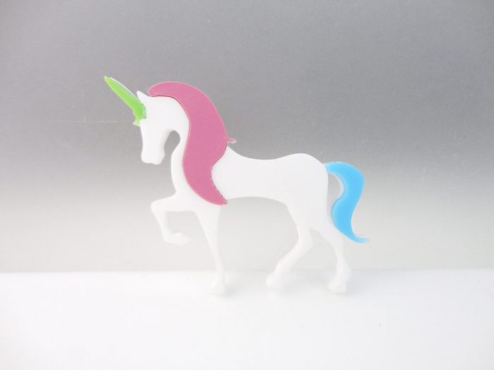 white unicorn brooch