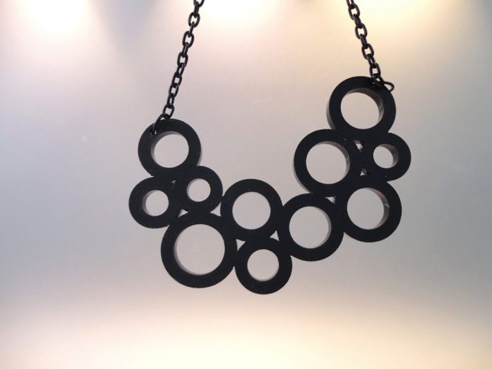 black laser cut necklace mercato monti plexi shock