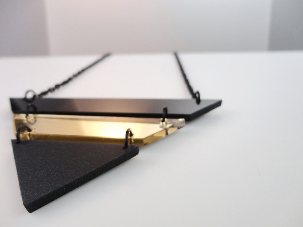Black Gold Triangle Necklace 1