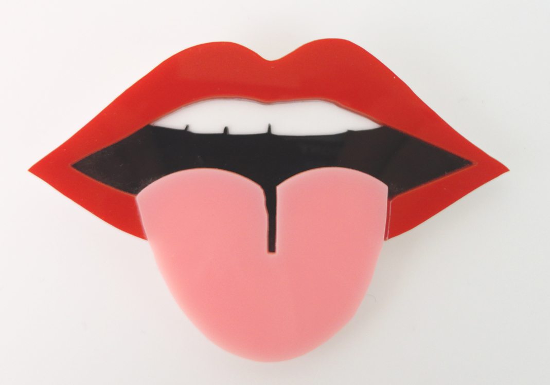 Acrylic Mouth Tongue Brooch 1
