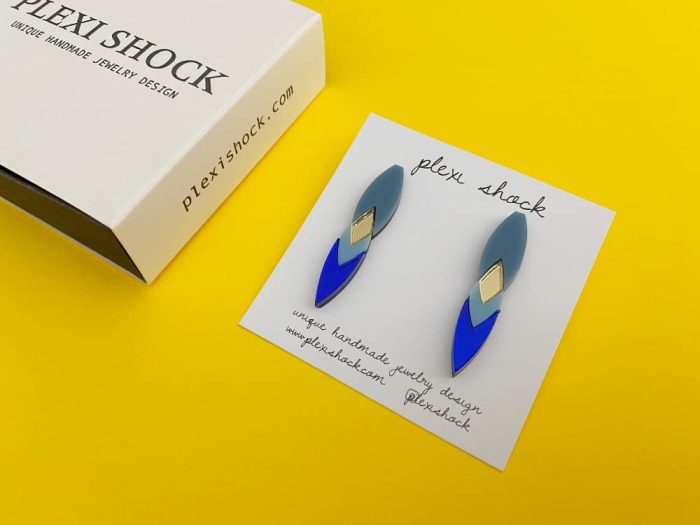 chic blue perspex earrings