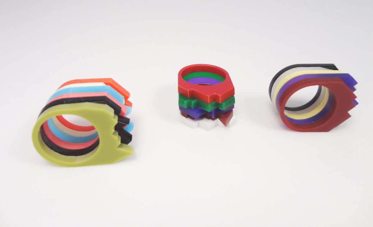 Multilayer Multicolor Plexiglass Ring 1