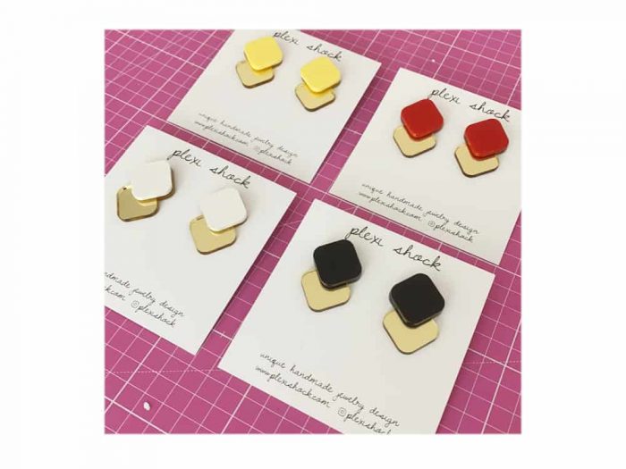 plexiglass stud earrings