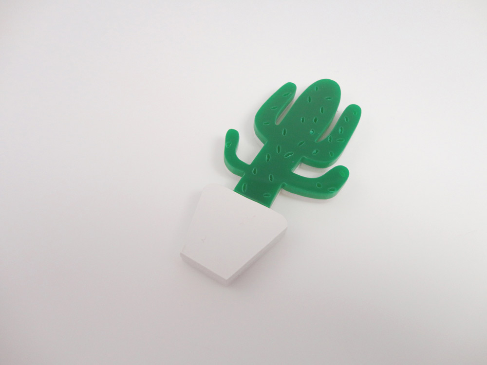 Plexiglass Cactus Brooch 2
