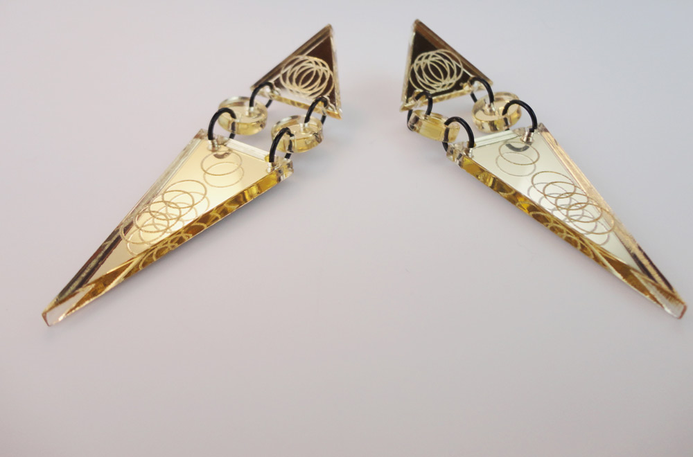 plexiglass mirror design jewelry earrings