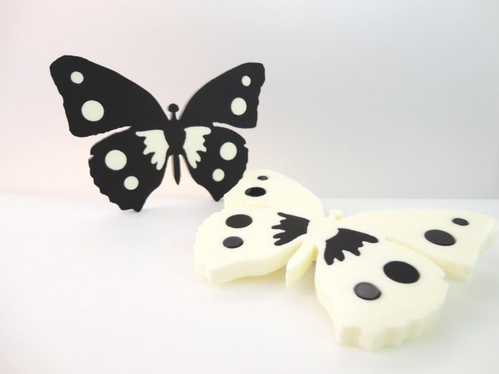 black white butterfly brooches