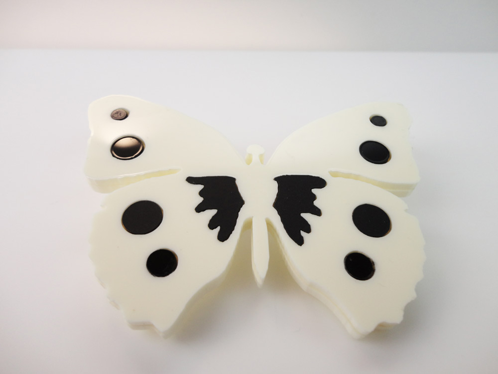 perspex white butterfly brooch