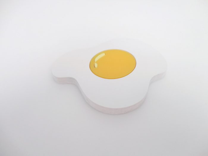 fried egg acrylic brooch