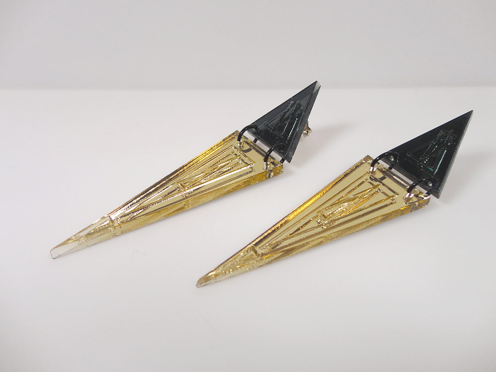 acrylic triangle earrings by plexi shock