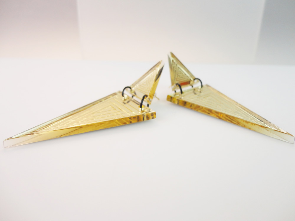 Gold Mirrored Acrylic Triangles