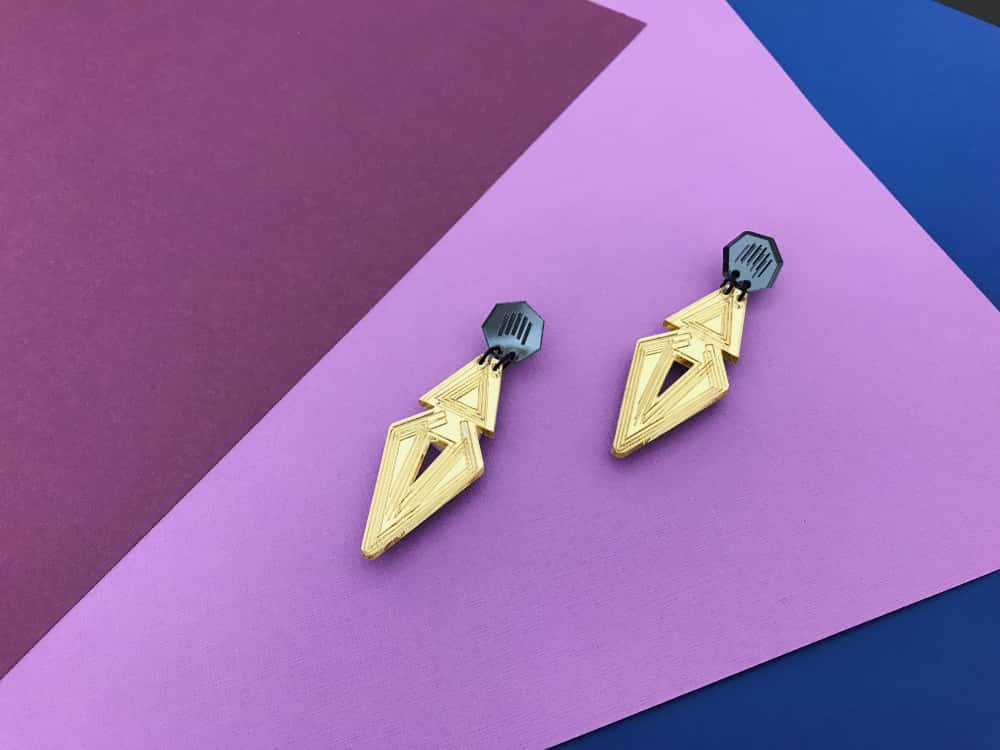 Gold Mirror Statement Stud Earrings ⋆ Plexi Shock