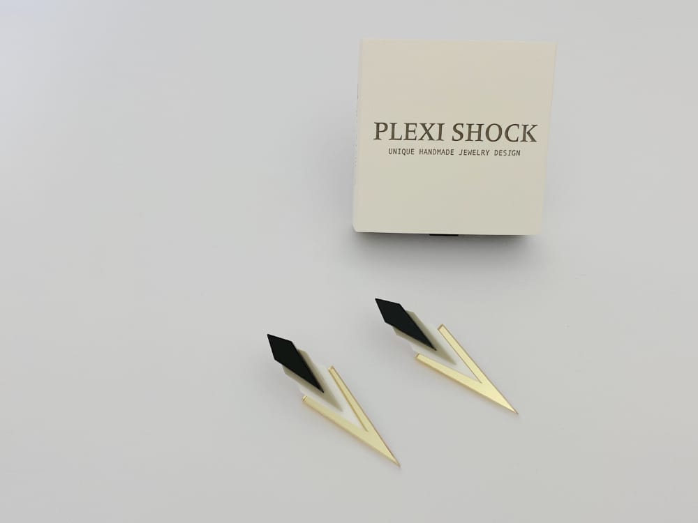 extravagant triangle earrings by plexi shock