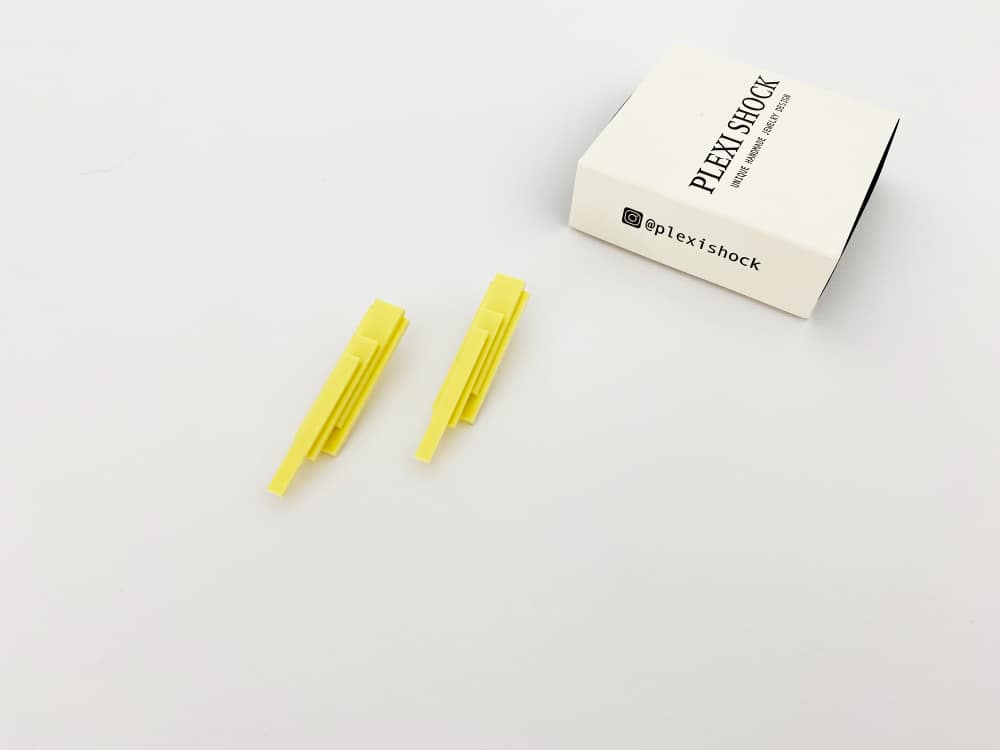 sweet yellow plexiglass earrings by plexi shock