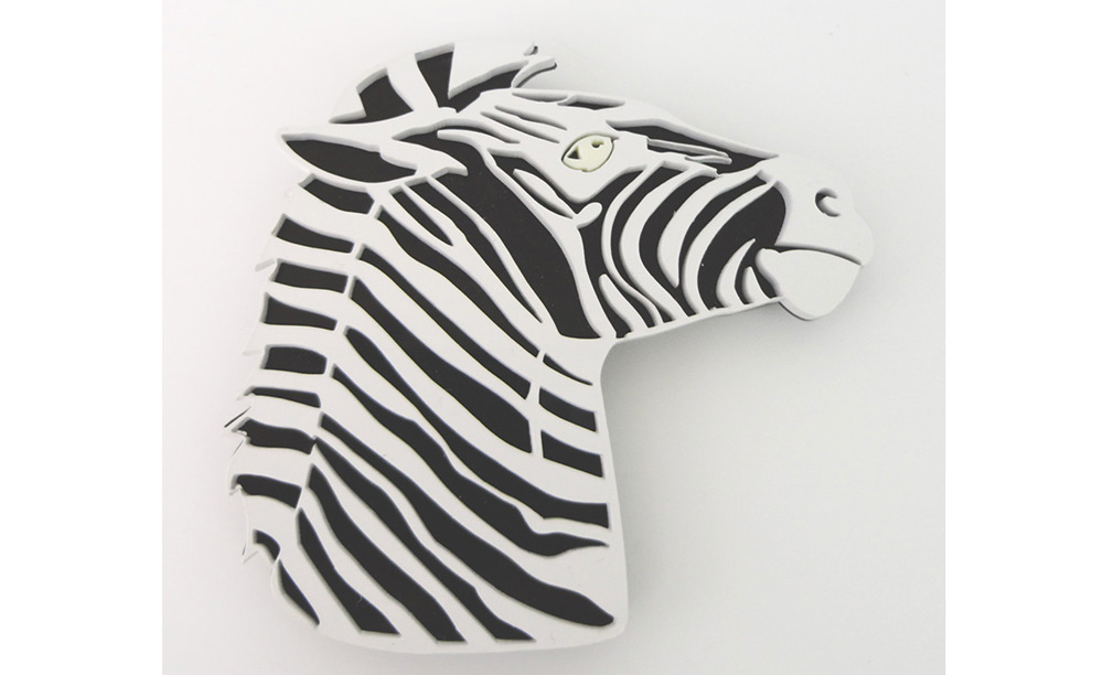 Zebra | Plexiglass Animal Brooch 1