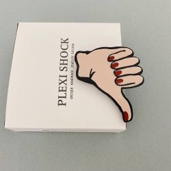 acrylic thumb down brooch