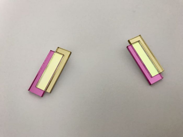 80s style iridescent earrings