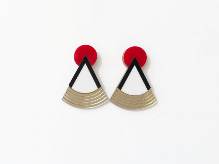 art deco plexiglass earrings