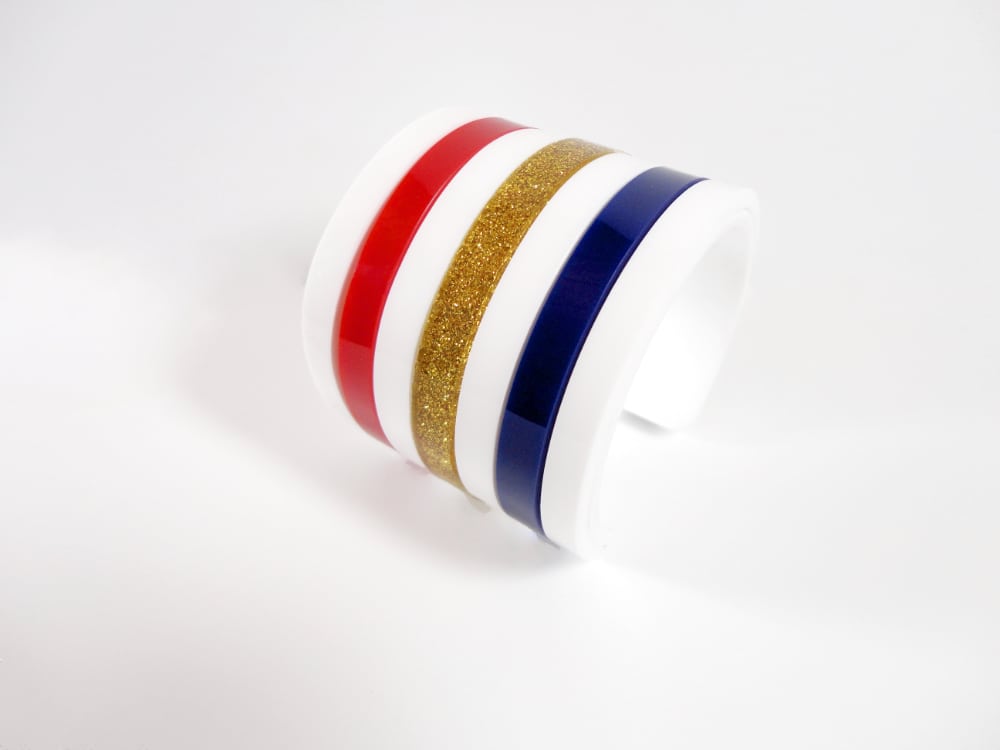 white striped bracelet by plexi shock