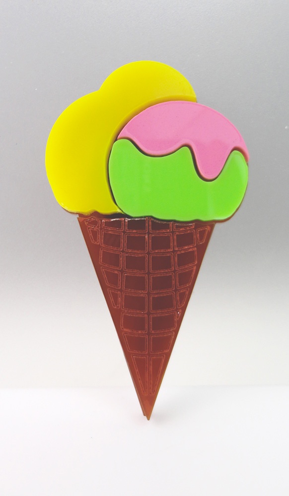 Ice cream | Plexiglass Brooch 4