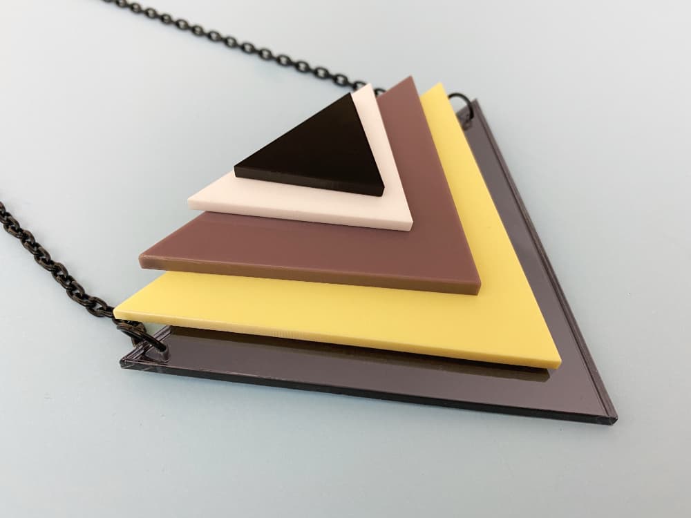 colorful art triangle pendant
