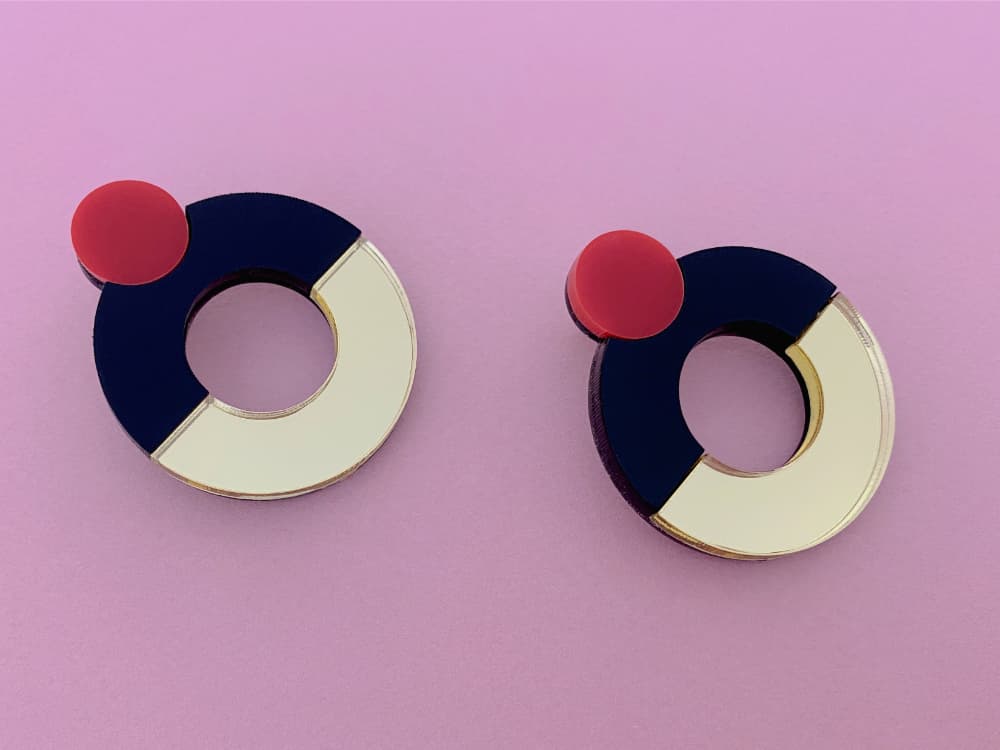geometric perspex earrings by plexishock