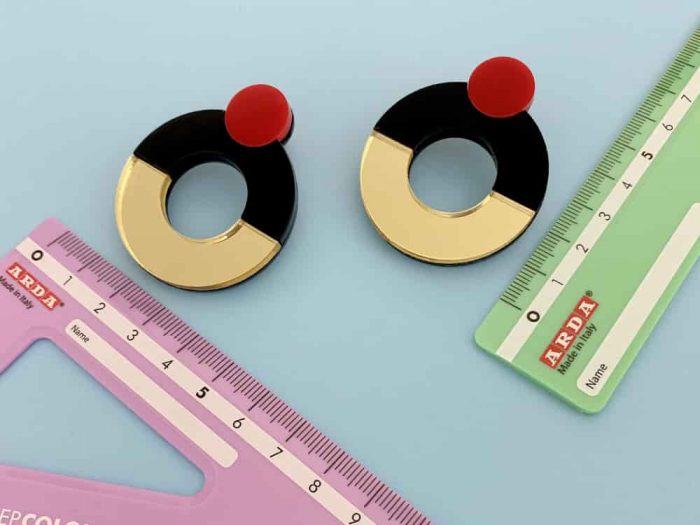 geometric perspex design stud earrings