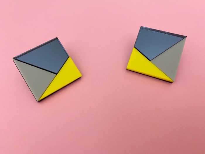 Retro Style Square Acrylic Earrings