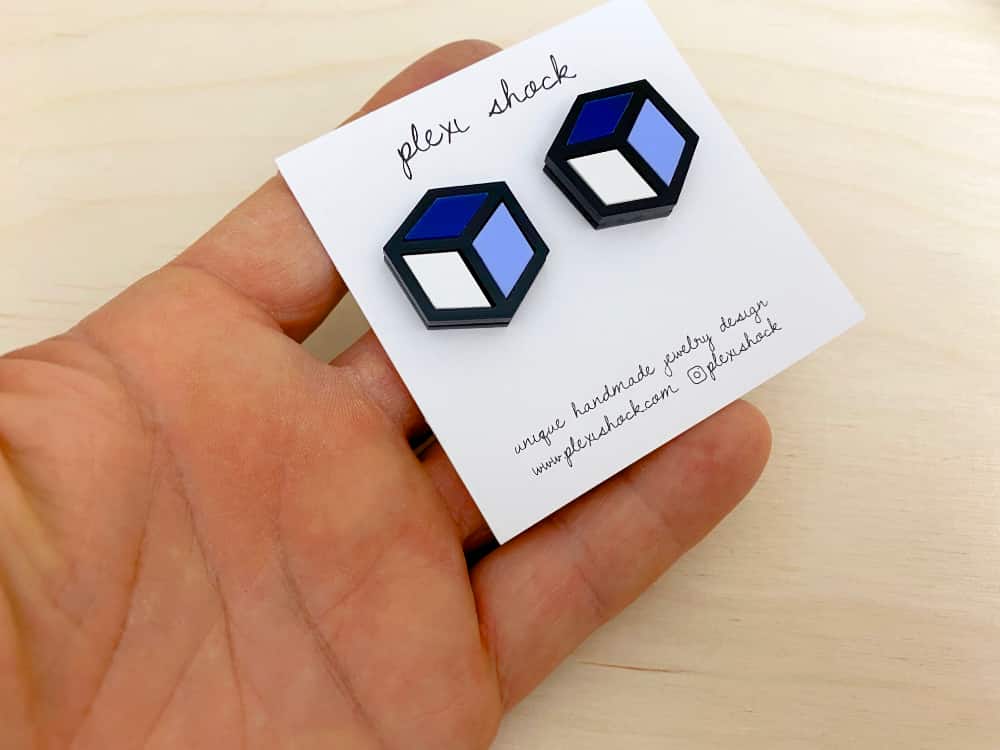 stud acrylic cube earrings