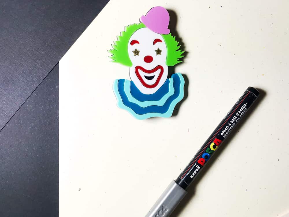Clown Acrylic Brooch 1