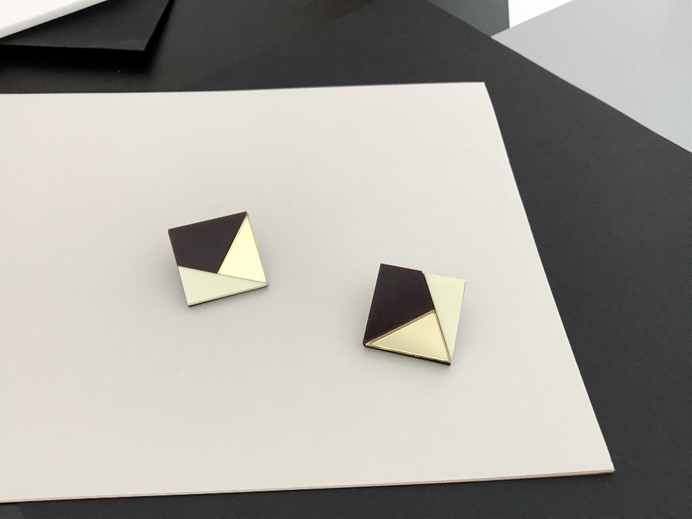 acrylic square earrings by plexi shock