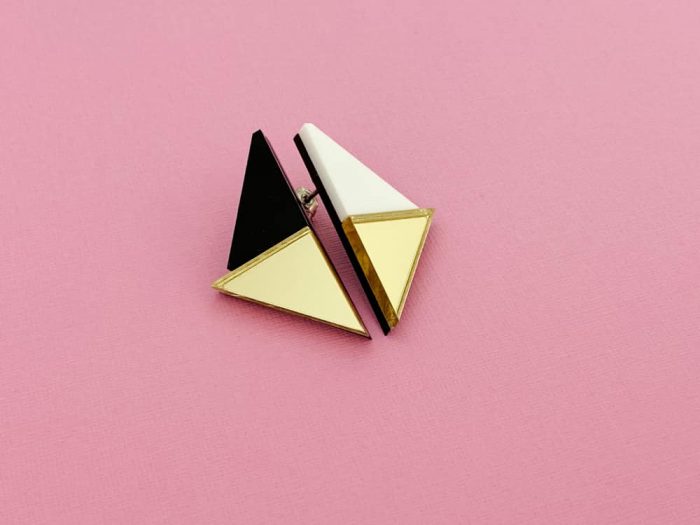 asymmetric triangle earrings by plexi shock