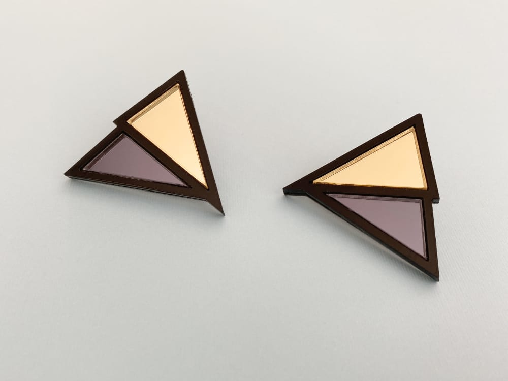 dark triangle earrings