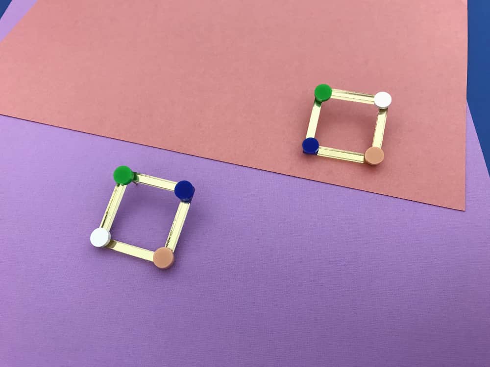 plexiglass square statement earrings