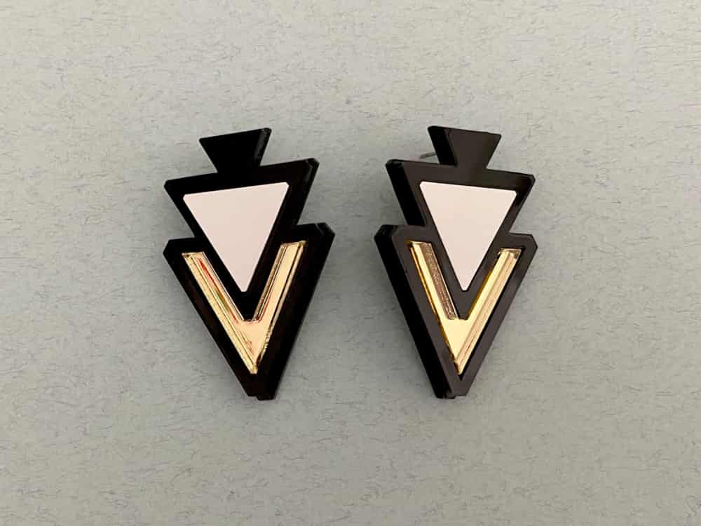 geometrical triangle stud earrings