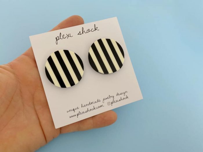 acrylic striped earrings