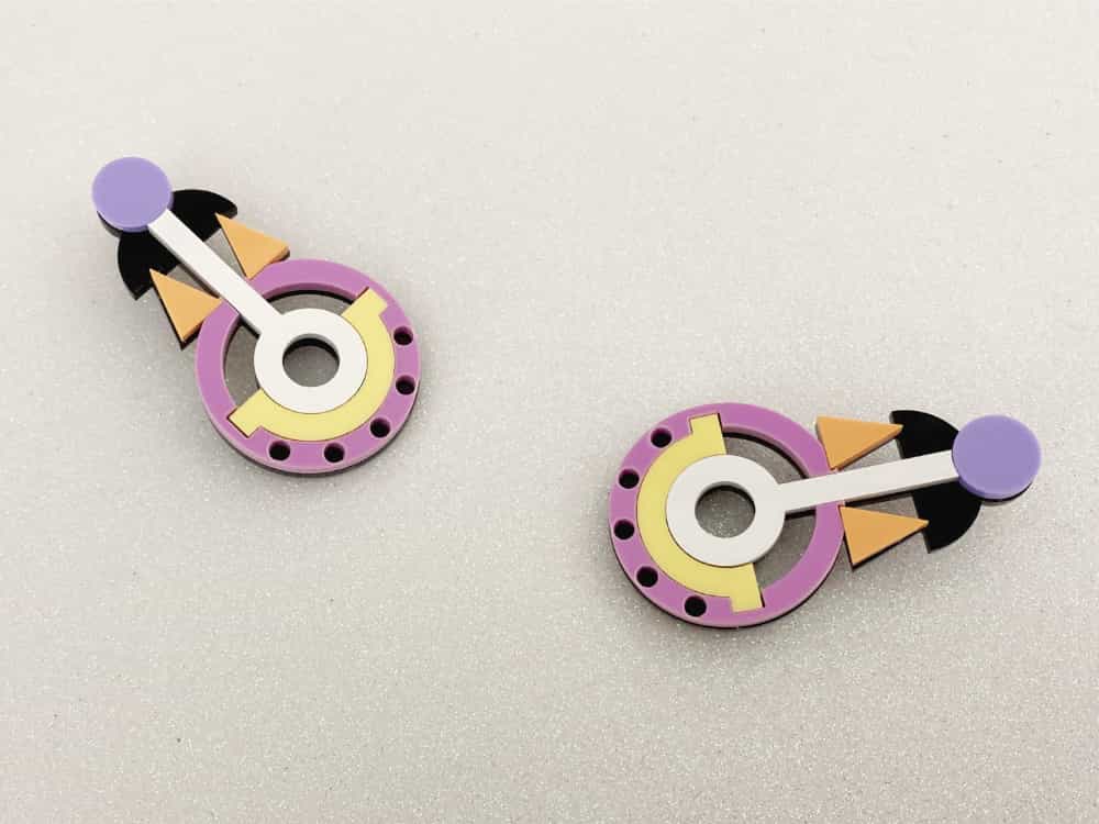 eccentric colorful perspex earrings