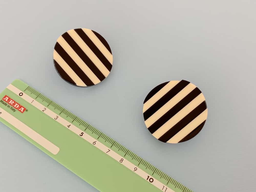 plastic striped earrings