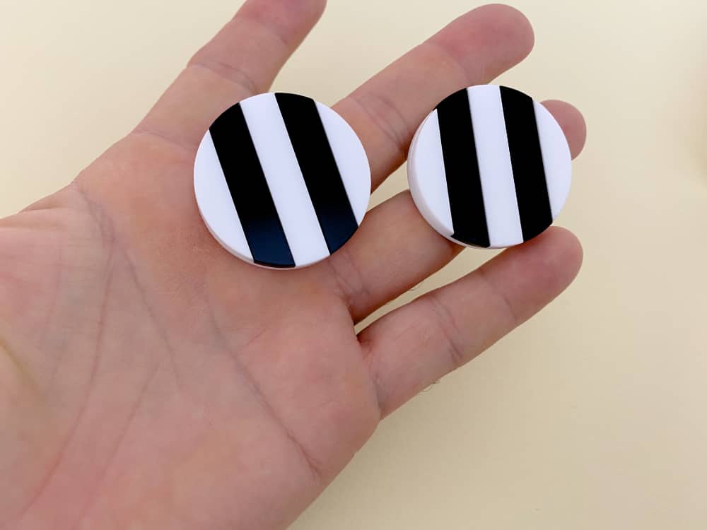 plexiglass stripe earrings