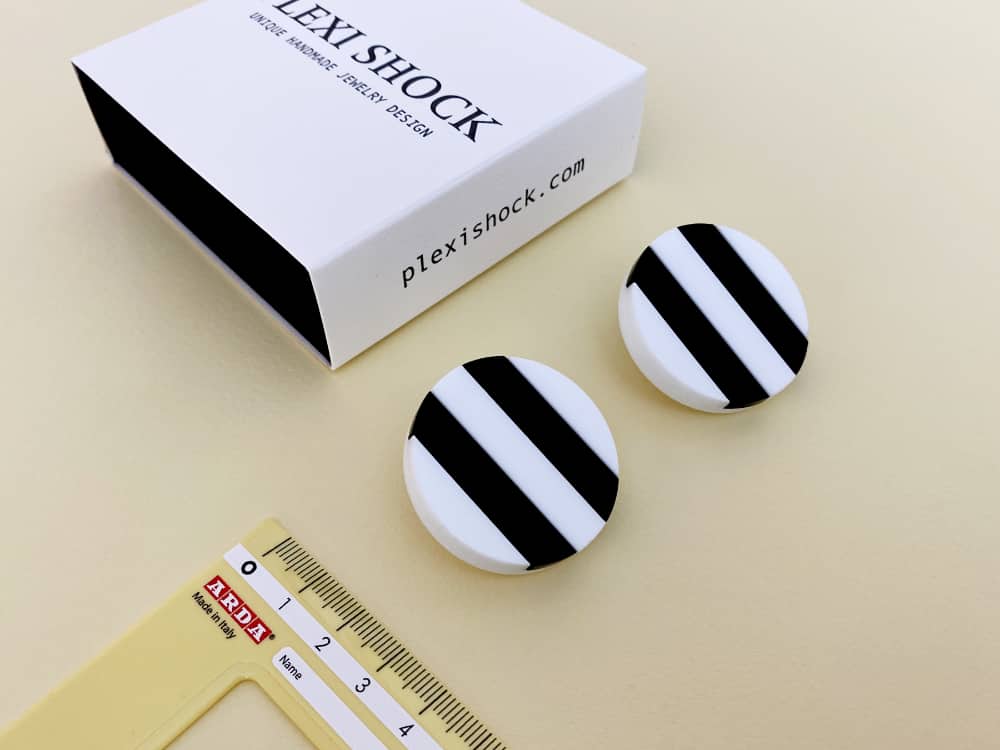 white black plexiglass earrings