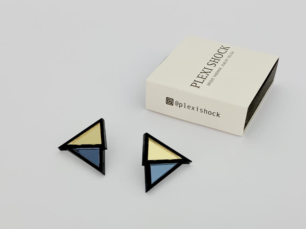 mirrored triangle earrings