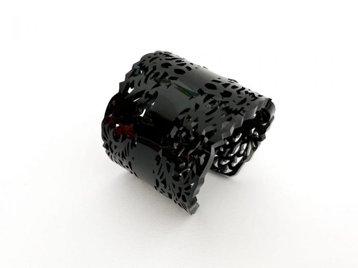 black acrylic lace bracelet by plexi shock
