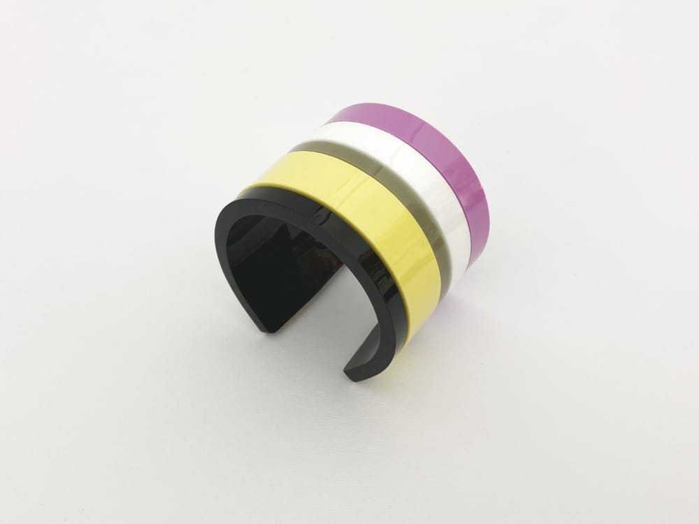 black striped bracelet by plexi shock