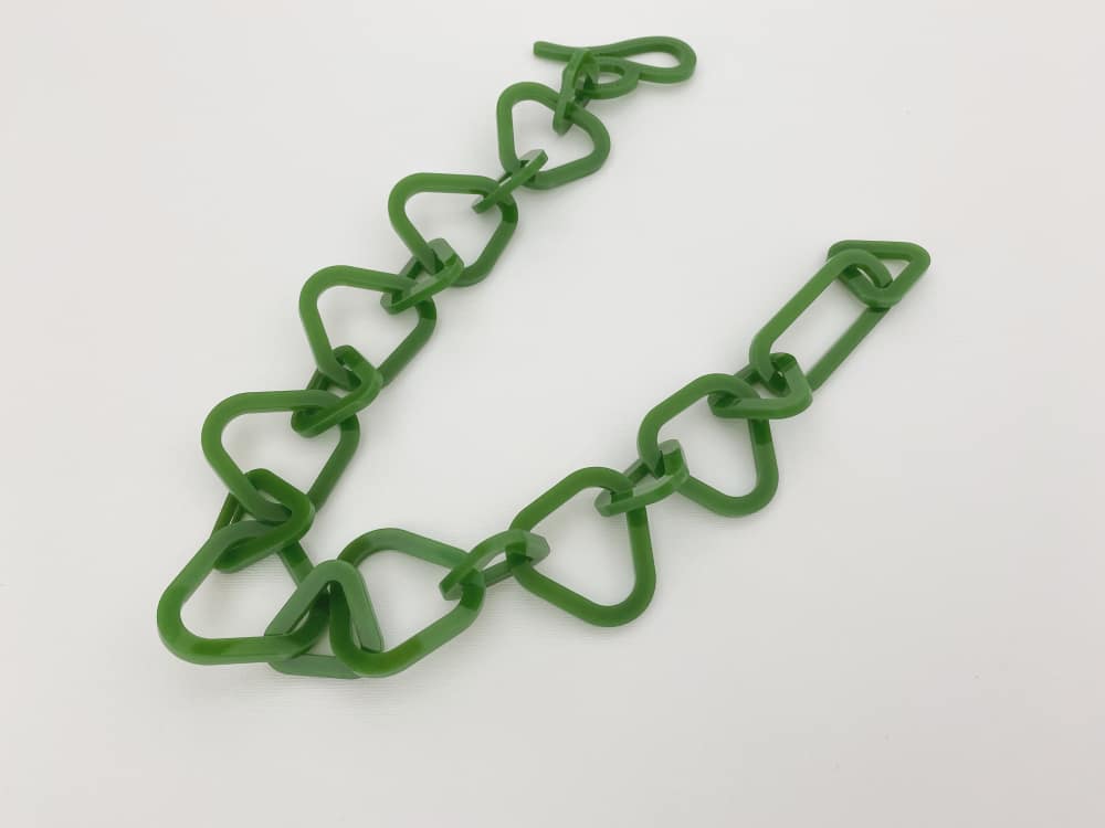 green triangle necklace