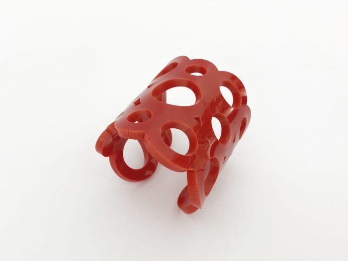 red perspex bracelet by plexi shock