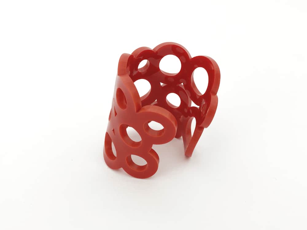 red perspex bracelet by plexi shock