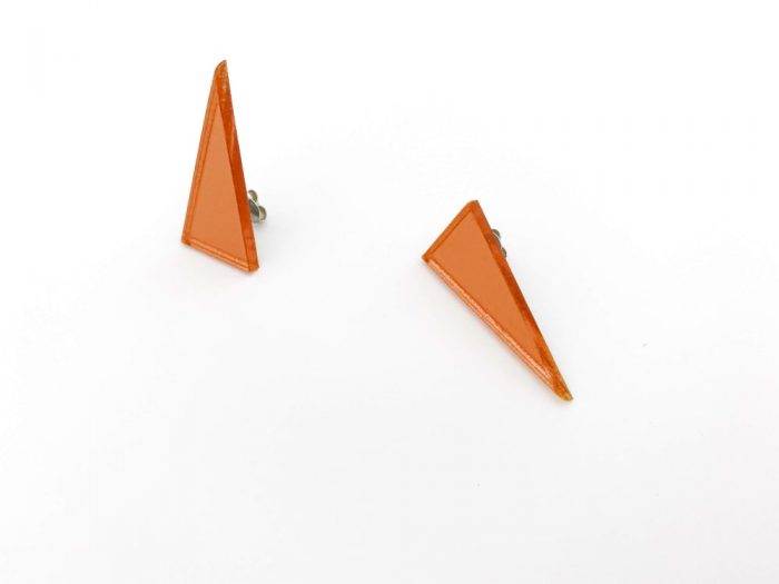 orange triangle earrings