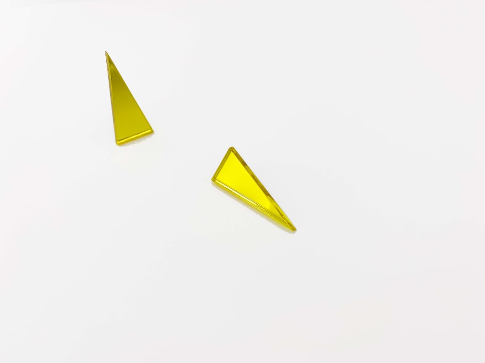 yellow triangle earrings