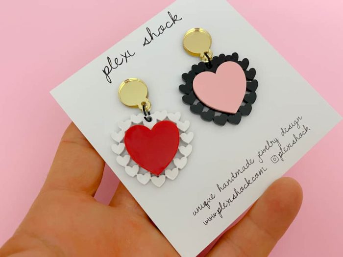 dangling hearts earrings