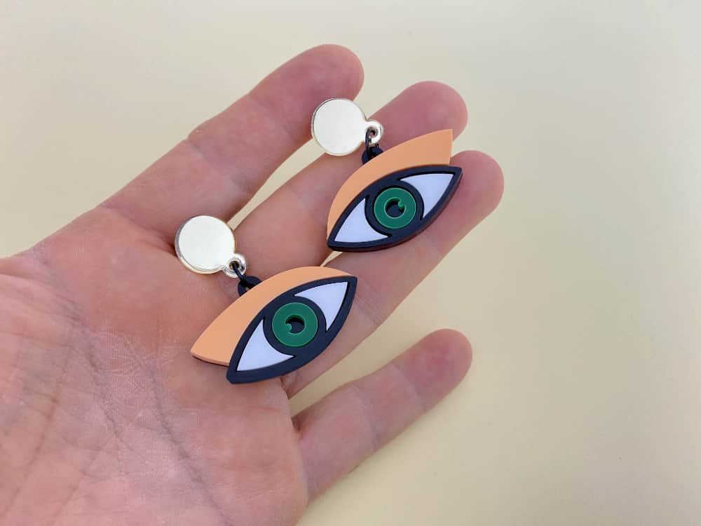 acrylic eye earrings by plexi shock