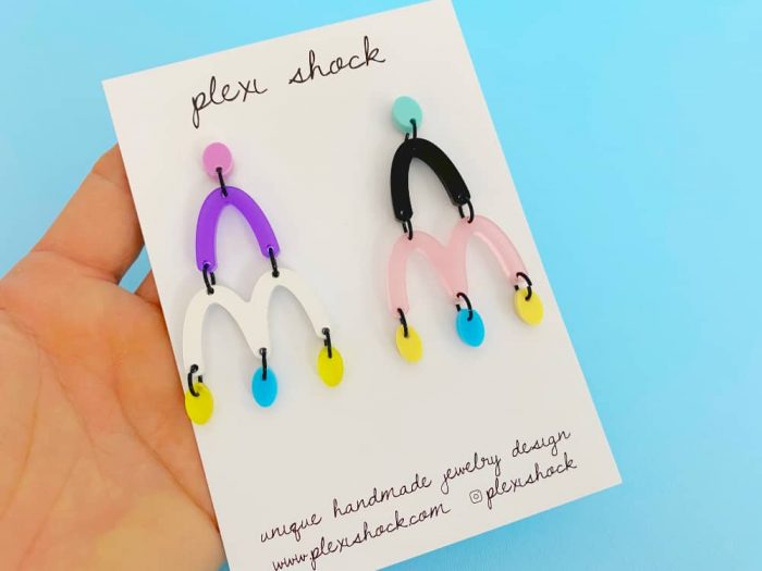 arc drop acrylic earrings